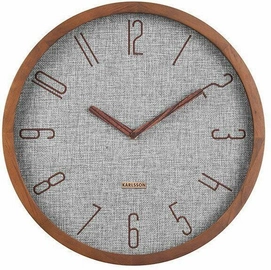 Klok Karlsson Canvas Melange Grey Pine Wood Case 35 cm