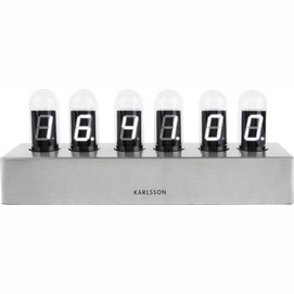 Uhr Karlsson Cathode Brushed Steel Base White LED 28 x 7,5 cm