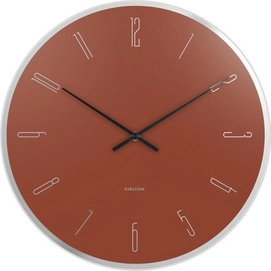 Clock Karlsson Mirror Numbers Glass Clay Brown