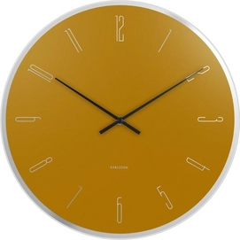 Clock Karlsson Mirror Numbers Glass Ochre Yellow