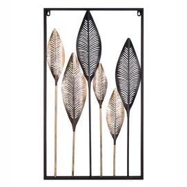 Wanddecoratie PT Living Leaves Iron Black & Gold