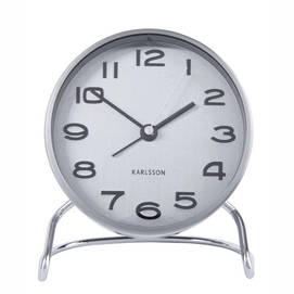 Wecker Karlsson Classical Numbers Satin Nickel 9 cm