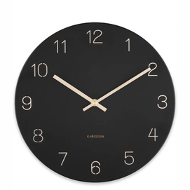Clock Karlsson Charm Engraved Numbers Small Black 30 cm