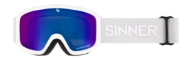 Ski Goggles Sinner Kids Duck Mountain Matte White Double Full Green Mirror