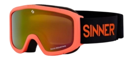 Ski Goggles Sinner Kids Duck Mountain Matte Orange Neon Double Full Red Mirror