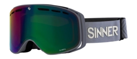 Ski Goggles Sinner Olympia Matte Dark Grey Double Full Green Mirror Vent