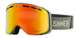 Skibril Sinner Olympia + Matte Moss Green Double Full Red Sintrast Vent