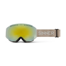 Masque de Ski Sinner Emerald Matte Light Grey Double Full Golde Mirror Vent