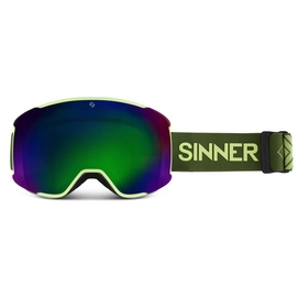 Skibril Sinner Snowflake Matte Light Green Double Full Green Mirror Vent + Double Pink Toric