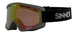 Masque de Ski Sinner Batawa OTG Matte Dark Grey Double Full Red Mirror Vent
