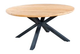 Tuintafel Yoi Noas Alu Dark Grey / Teak Ø150 cm
