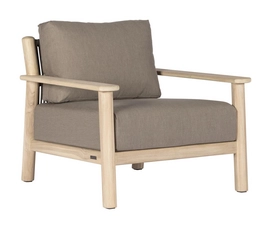 Loungestoel Max&Luuk Chase Rope Graphite Aged Teak incl Kussen Smoke