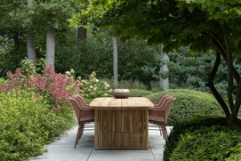 7---2024 M&L teak Chester table M4230 - Daley fibre chair Brick