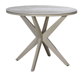 Tuintafel Yoi Calma High Dining Rond Salix Travertin Ø120