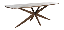 Tuintafel Yoi Calma High Dining Bronze Travertin 270 x 110 cm