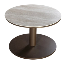 Bijzettafel Yoi Millor Bronze Travertin Ø60 x 45 cm