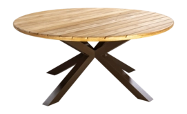 Tuintafel Yoi Noas Low Dining Bronze Teak Ø150