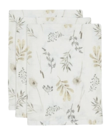 Waschlappen Jollein Hydrofiel Waschlappen Hydrofiel Wild Flowers (3er-Pack)