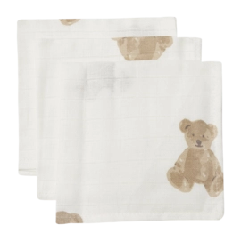 Serviettentuch Jollein Mundtuch Hydrofiel Teddy Bear (3er-Pack)