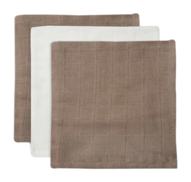 Monddoekje Jollein Bamboe Hydrofiel Monddoekje (3pack) Biscuit/Ivory