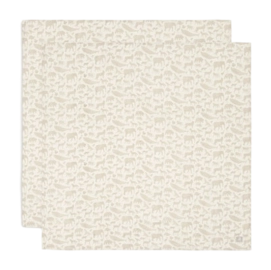 Wickeltuch Jollein Hydrophieler Stoff Large 115x115cm Animals Nougat (2er-Pack)