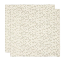 Wickeltuch Jollein Hydrophiler Stoff Large 115x115cm Animals Olive Green (2er-Pack)