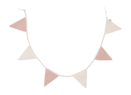 Dekoration Jollein Wimpelkette 200x17cm Wild Rose/Ivory