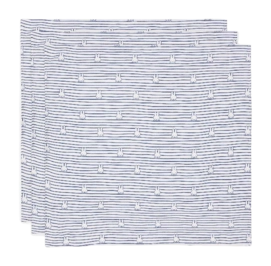 Wickeltuch Jollein Hydrophiler Stoff Small 70x70cm Miffy Stripe Navy (3er Pack)