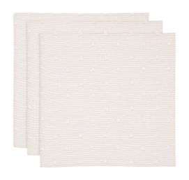 Wickeltuch Jollein Hydrophiler Stoff Small 70x70cm Miffy Stripe Biscuit (3er-Pack)