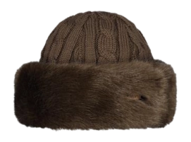 Hoofdband Barts Unisex Fur Cable Bandhat Dark Brown
