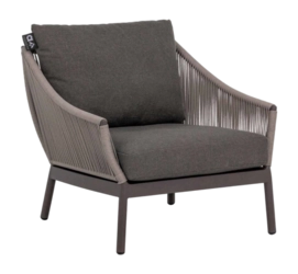 Loungestoel Applebee Bijou Lounge Chair 77 Aluminium Rope Weaving Taupe