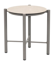 Bijzettafel Applebee Bora Bora Coffee Table 40 x 46 Aluminium Ceramic Glass Taupe Travetino White