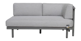 Loungebank Applebee Maui Love Seat Left 155 Aluminium Rope Taupe Mid Grey
