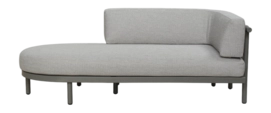 Loungebank Applebee Maui Chaise Longue Right 200 Aluminium Rope Taupe Mid Grey