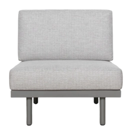 Loungebank Applebee Maui Center Chair 75 Aluminium Rope Taupe Mid Grey