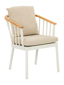 Tuinstoel Applebee Condor Dining Armchair 60 Aluminium Teak Oyster Cotton Flower