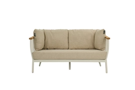 Loungebank Applebee Condor Sofa 150 Aluminium Teak Oyster Cotton Flower