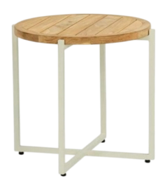 Bijzettafel Applebee Condor Coffee Table 54 x 50 Aluminium Teak Oyster Natural
