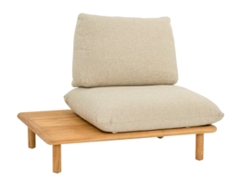 Loungestoel Applebee Sling Single Chair 108 Right Teak Natural Ecru