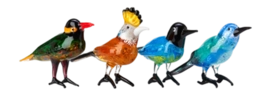 Set de Décoration POLSPOTTEN Glass Paradise Birds Multi (Set de 4)