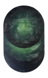 Vloerkleed POLSPOTTEN Optical Oval Dark Green