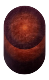 Vloerkleed POLSPOTTEN Optical Oval Rust Red