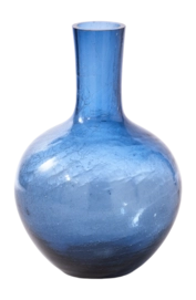 Vase POLSPOTTEN Ball Body Crackled Glass Blue L
