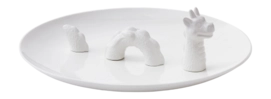 Plate POLSPOTTEN Dragon White