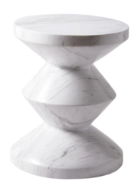 Bijzettafel POLSPOTTEN Zig Zag Marble White