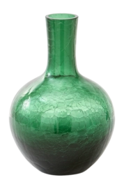 Vaas POLSPOTTEN Ball Body Crackled Glass Dark Green S