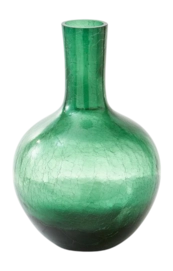 Vaas POLSPOTTEN Ball Body Crackled Glass Dark Green L