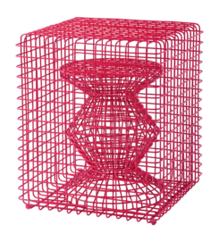 Kruk POLSPOTTEN Zig Zag Wire Stool Light Pink