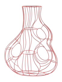 Vase POLSPOTTEN Three Ears Frame Coral M