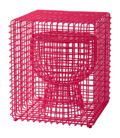Kruk POLSPOTTEN Tip Tap Wire Light Stool Pink